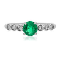 Platinaen ring met een AAA Zambia smaragd (CIRARI)
