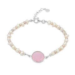 Zilveren armband met een rozen kwarts (TPC)