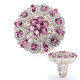 Zilveren ring met magenta granaten (Gems en Vogue)