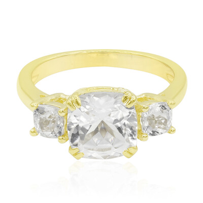Gouden ring met een witte kunziet