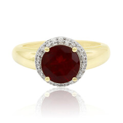 Gouden ring met een Rode Tibetaniet