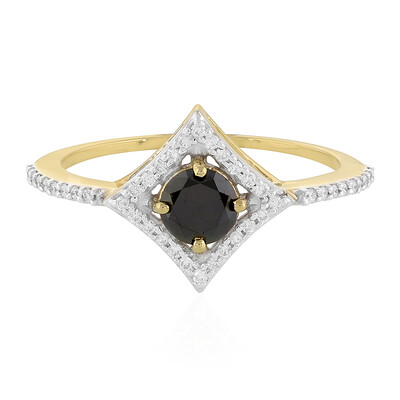 Gouden ring met een zwarte diamant