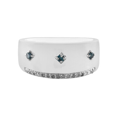 Zilveren ring met I3 Champagne Diamanten