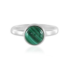 Zilveren ring met een Malachiet