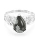 Zilveren ring met een sneeuwvlokken obsidiaan