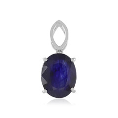 Platina hanger met een Madagaskar Blauwe Saffier