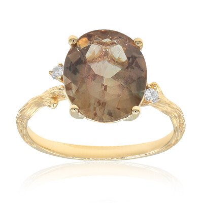 Gouden ring met een Oregon zonnesteen (Smithsonian)