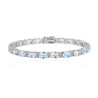 Zilveren armband met hemel-blauwe topaasstenen