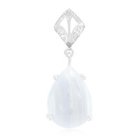 Zilveren hanger met een blauwe kant agaat