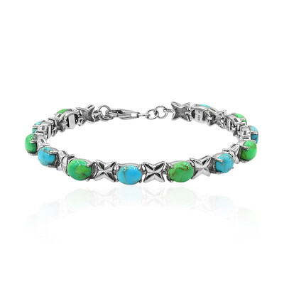 Zilveren armband met Groene Kingman Mohave Turkooisen (Art of Nature)