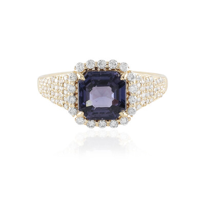Gouden ring met een Cobaltblauwe Luc Yen spinel (AMAYANI)