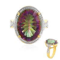 Zilveren ring met een mystieke kwarts