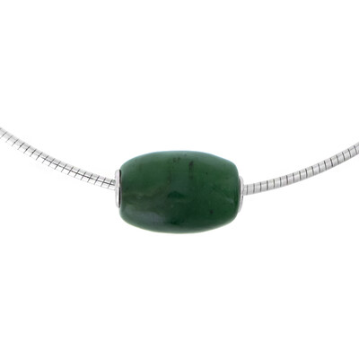 Zilveren halsketting met een Nefriet (MONOSONO COLLECTION)