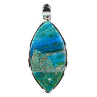Zilveren hanger met een Blauwe Atacama Opaal