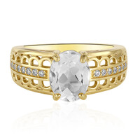 Zilveren ring met een witte topaas