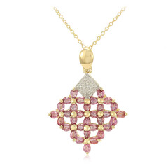 Gouden halsketting met Onverhitte Padparadscha Saffieren (AMAYANI)