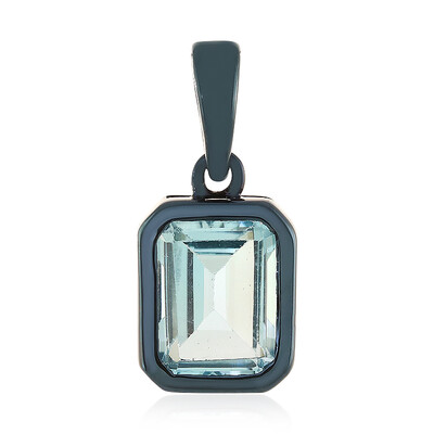 Zilveren hanger met een hemel-blauwe topaas