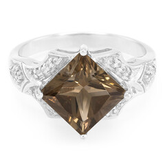 Zilveren ring met een rookkwarts
