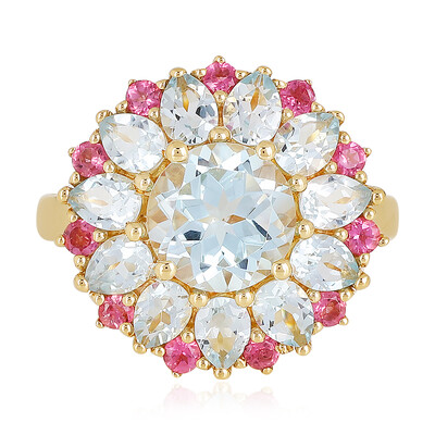Zilveren ring met een hemel-blauwe topaas