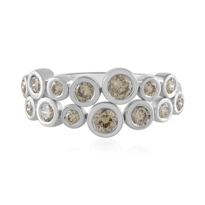 Gouden ring met VS1 champagne diamanten