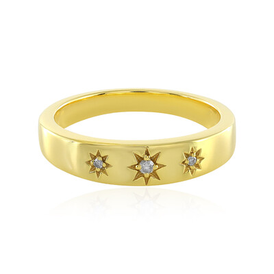 Zilveren ring met een PK (J) Diamant