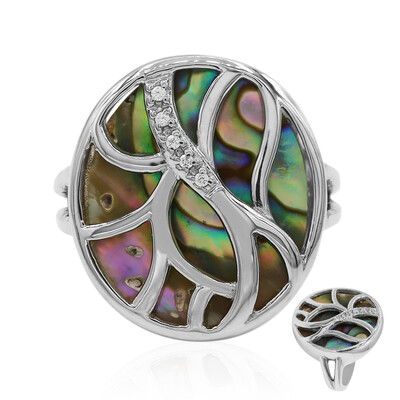 Zilveren ring met een Abalone schelp