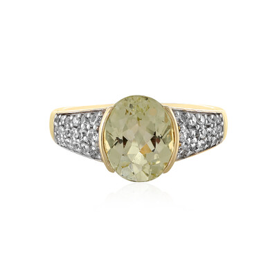 Gouden ring met een kanariegele kunziet