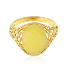 Zilveren ring met een Baltische barnsteen