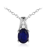 Zilveren halsketting met een Koningsblauwe Spinel