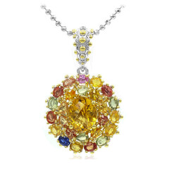 Zilveren halsketting met een citrien (Dallas Prince Designs)