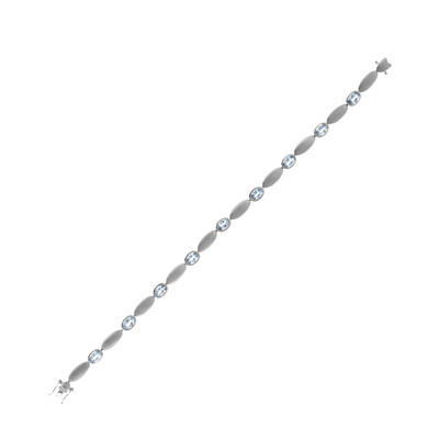 Platina armband met Santa Maria-aquamarijnstenen (CUSTODANA)