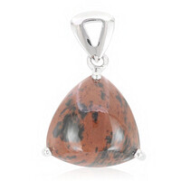 Zilveren hanger met een mahonie obsidiaan