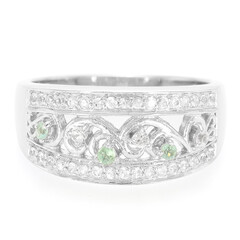 Zilveren ring met tsavorieten