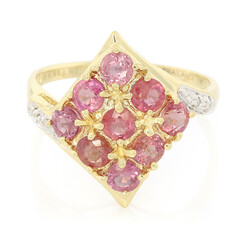 Gouden ring met Onverhitte Padparadscha Saffieren (AMAYANI)