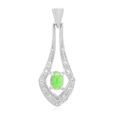 Zilveren hanger met een keizerlijk chrysopraas
