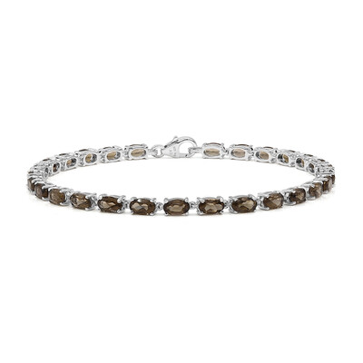 Zilveren armband met rookkwartskristallen