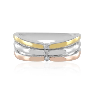 Zilveren ring met I3 (J) Diamanten