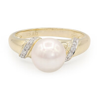 Gouden ring met een Akoya parel (TPC)