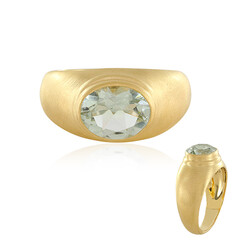 Zilveren ring met een groene amethist