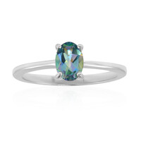 Zilveren ring met een Blauwgroene Mystieke Topaas