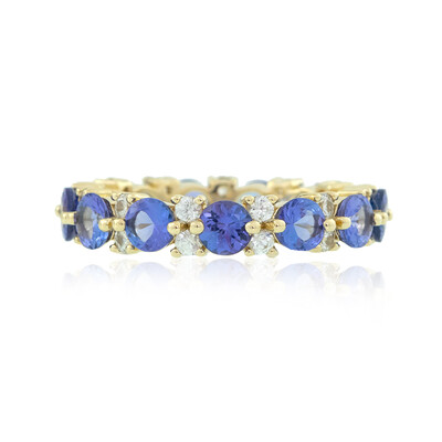 Gouden ring met AAA tanzanieten (de Melo)