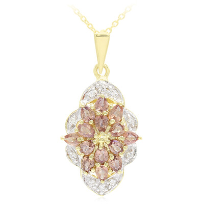 Gouden halsketting met Onverhitte Padparadscha Saffieren (AMAYANI)