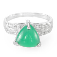 Zilveren ring met een groene chalcedoon