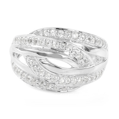 Zilveren ring met witte saffieren