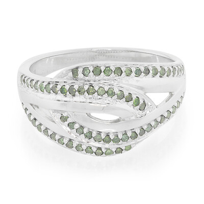 Zilveren ring met Fancy diamanten