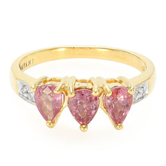 Gouden ring met Onverhitte Padparadscha Saffieren (AMAYANI)