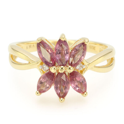 Gouden ring met Onverhitte Padparadscha Saffieren (AMAYANI)