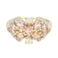 Gouden ring met Onverhitte Padparadscha Saffieren