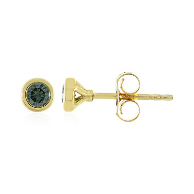 Gouden oorbellen met Hemelsblauwe I4 diamanten