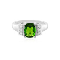 Zilveren ring met een Russische diopsied